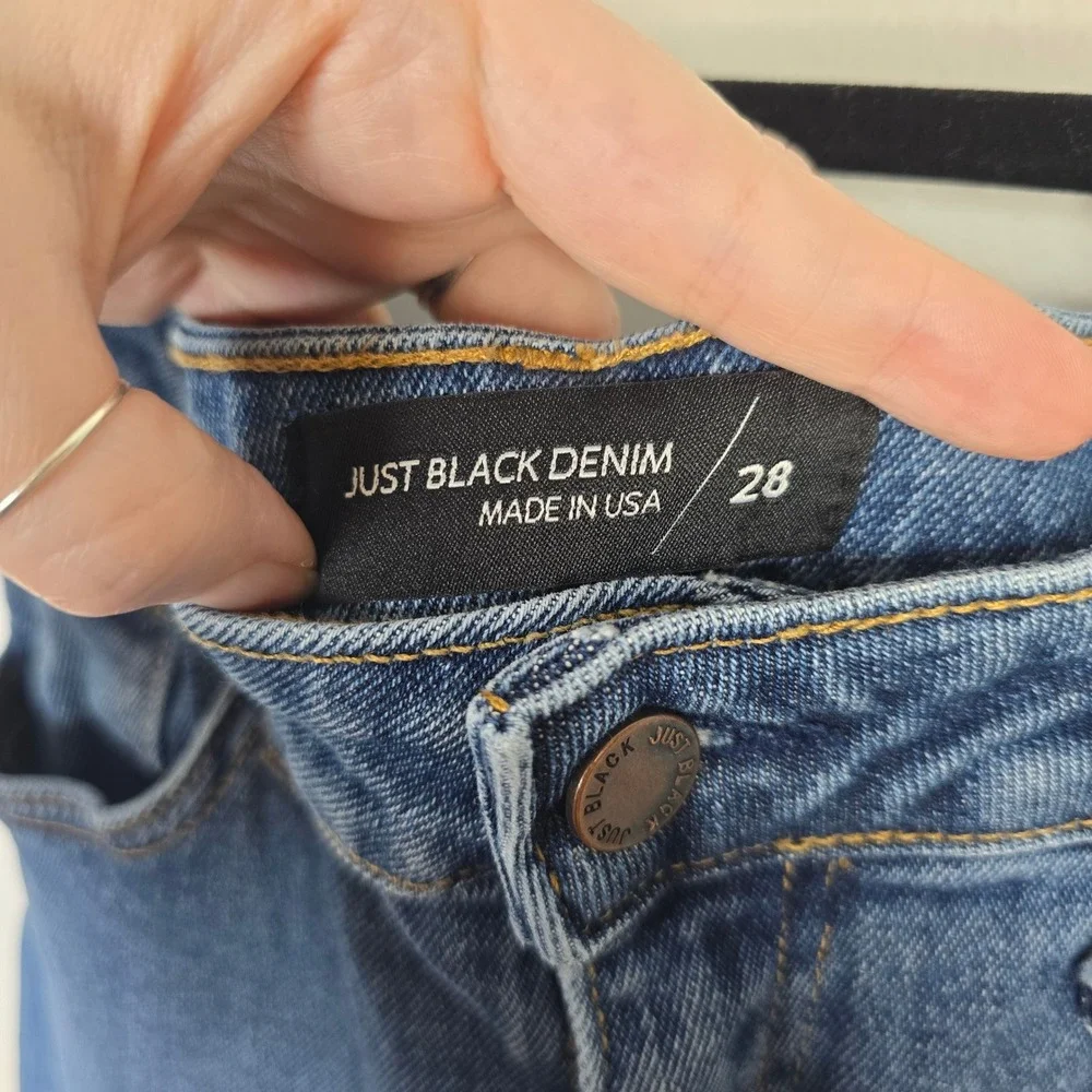 Just Black Denim JBD‎ High Rise Wide Leg Jeans Medium Wash Size 28